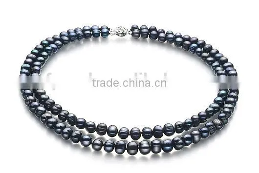 Black 6-7mm A Quality Freshwater Pearl Jewllery photo-2