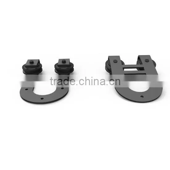 Barn Door Sliding Flat Steel Black Door Roller and Track With Solf Closer photo-3