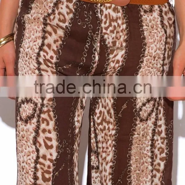 New Style Fashion Animal Print Boho Wide Leg Women's Pants photo-5