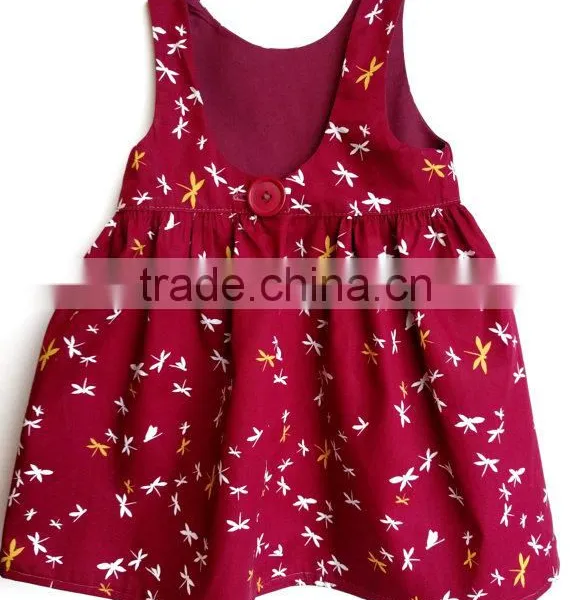 New Fashion Pure Cotton In Red Color Baby Girls Dress Summer photo-3