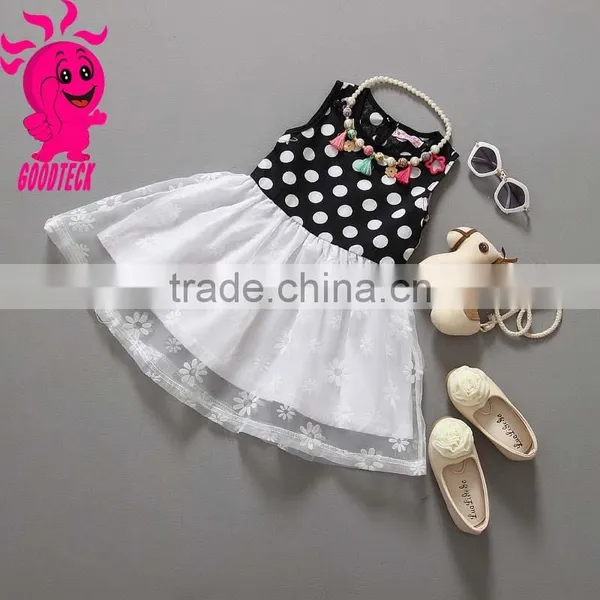 New Arrival Wholesale Children Sleeveless Polka Dot Party Dress photo-4