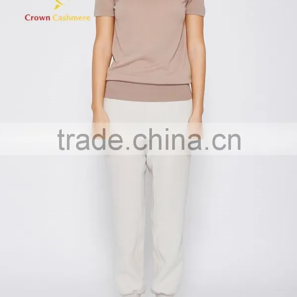 Short Sleeve Turtleneck Knitted Wool Sweater For Women photo-3