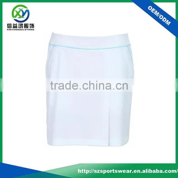 OEM Custom Blank Fashion Lady Tennis Dress, White Color Sport Skirt photo-2