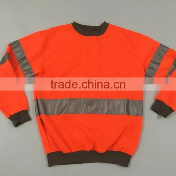 100% Polyester Inner Brush Fleece hi Vis Sweatshirt Meet EN ISO20471 photo-5