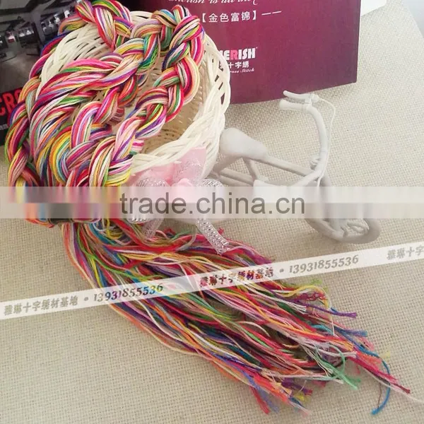 Multi Colors 100% Cotton Thread 1.3m DMC Color Hand Strap Floss Bracelets Thread Hand Made photo-3