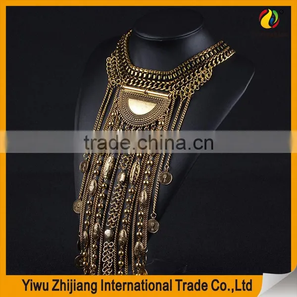 2016 Indian Handmade Tribal Tassel Necklace in Gold Sliver Color for Women photo-5