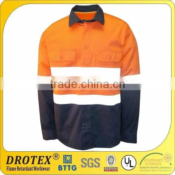 Drotex Hi Vis Long Sleeve Work Shirt Reflective Work Shirt UV Resistant Work Shirt photo-2