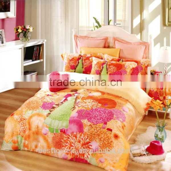 China Supplier Cotton Rubik's Cube Feather Printed Bedding Set photo-5