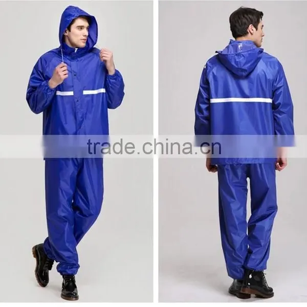 PVC Polyester 3PCS Mens Rainsuit Raincoat photo-2