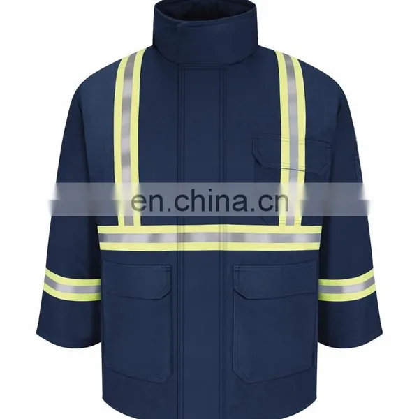 Red 100%cotton 3m Reflective Winter Safety Reflective Jacket for Electrician photo-3