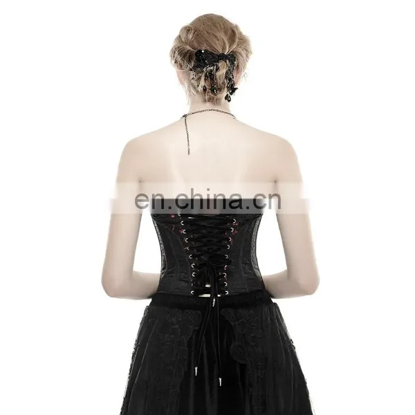 Gothic Adjustable Flower Printed Overbust Corset photo-3