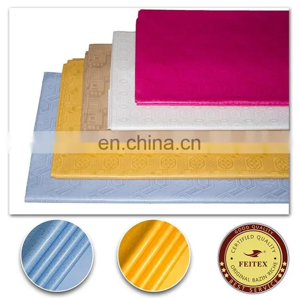 White 100% Cotton Textile Fabric Price Per Yard Sewing Material For African Women Bazin Riche Fabric photo-4