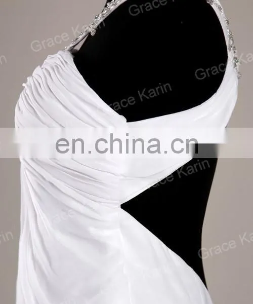 2015 Sexy White Long Evening Dresses Grace Karin Floor Length Backless Dresses Evening CL3122 photo-4