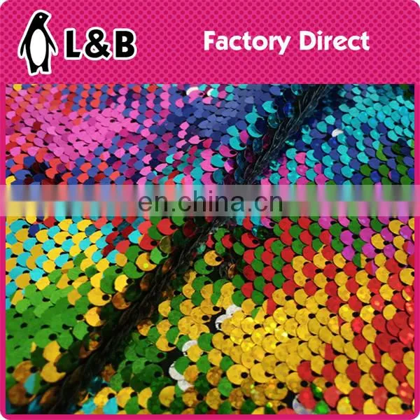 2017 High Quality Fashion Colorful Sequin Embroidery Fabric photo-2