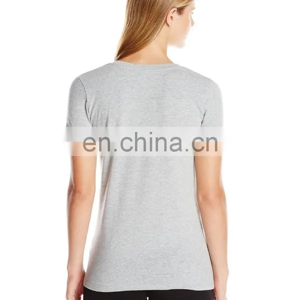 Trade Assurance Yihao Fashion Short Sleeve Basic V-neck Tee T-shirt Printing photo-2