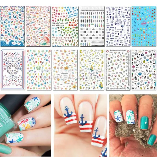 Summer Nail Decals Stickers, More Than 1000 Pieces of Adhesive Head DIY Nail Art Design Templates photo-4