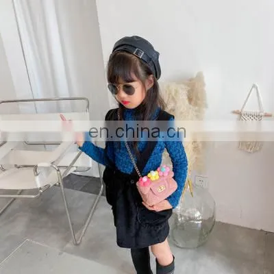 Children's Bag Fall / Winter 2020 Single Shoulder Bag Lovely Flower Messenger Fashion Small Fragrance Plush Accessories Bag photo-3