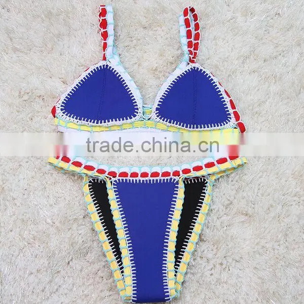 2016 Best Selling Colorfull Neoprene Sexy European Style Bikinis Women's Bikini Style photo-6