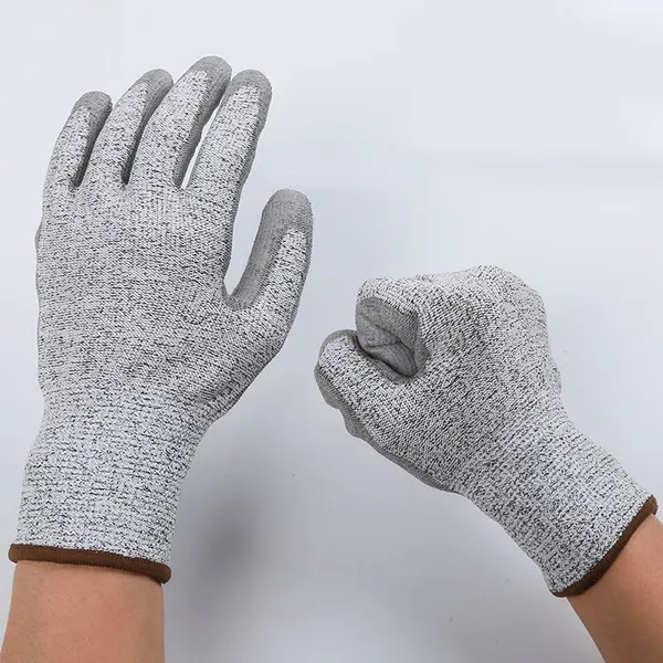 Anti Cut Level 5 13G HPPE Liner PU Coated EN 388 Cut Resistant Gloves photo-4