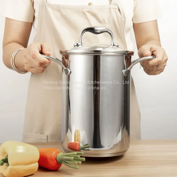 Soup pot Asparagus pot capsuled aluminum induction bottom with glass cover and basket 16*24CM 4L ；20*24CM 7.5L