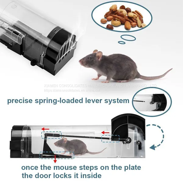 Humane Reusable Mouse Trap Cage Durable Lightweight Live Catch Rodent Trap photo-4