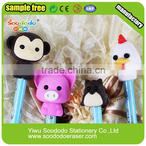 Wholesale Assorted Animal Toppers Pencil Eraser Set For Kids