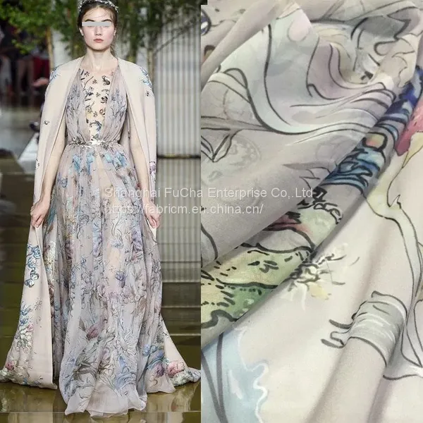 Digital Printing Fabric Customize Printed Polyester Fabric Chiffon Textile photo-2