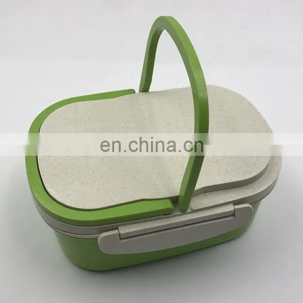 Promotional Wholesale Bamboo Straw Fiber Wheat Warm Stack Customize Lunch Bento Box photo-2