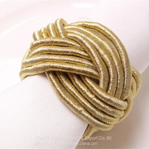 Wholesale Handmade Wedding Purplish Blue Black Colored Woven Napkin Ring photo-2