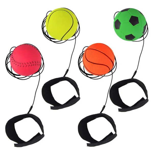Wrist Elastic Ball Moon Rebound With Rope Solid Children Decompression High Space Bouncing Ball Outdoor Fitness Ball pu photo-4