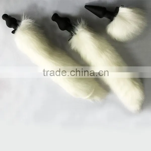 2016High Quality Anal Toy Silicone Anal Plug With Black Fox Tail photo-2