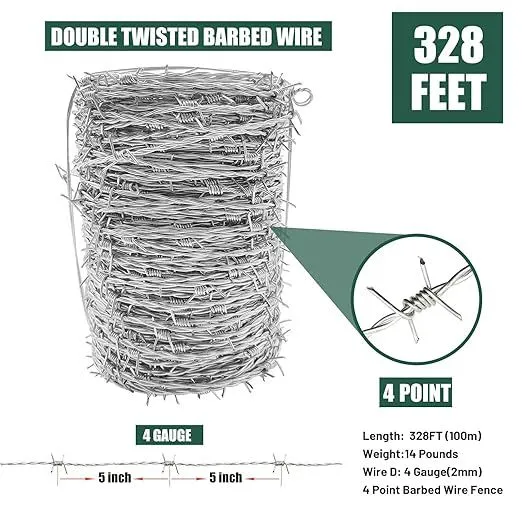 Galvanized Woven Barbed Wire Fence Stainless Steel Barbed Wire photo-3