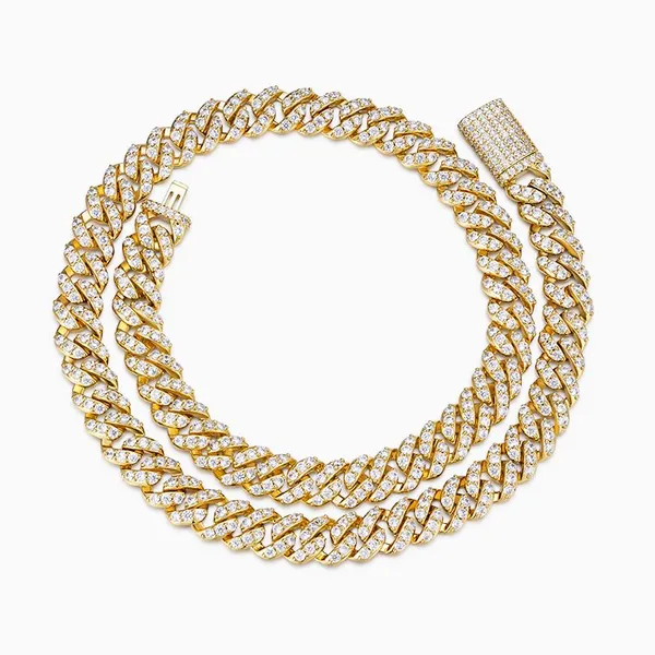 Shining Star Jewelry Solid 14K Gold Plated 10mm Hip Hop Miami Cuban Link Chain