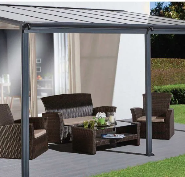 Waterproof Aluminum Louver Pergola, Adjustable Roof Outdoor Patio Pavilion photo-3