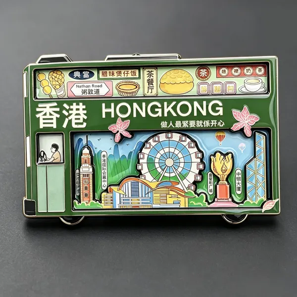 Factory OEM Enamel Metal Fridge Magnet Custom Design Country Tourist Gift