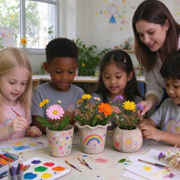 Compression Strength Tested Paintable Molded Pulp Planter, Smooth Surface for Acrylic Painting