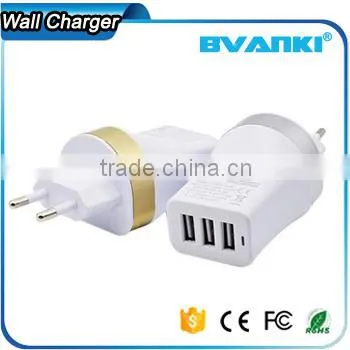 2016 Trending Products 5V 3.4A Universal 3 Usb Wall Charger for Home and Travel Charger Bulk Buy From China Supplier's Choice
