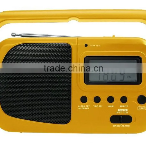 Cute Yellow Multiband AM FM Digital Clock Portable Radio photo-2