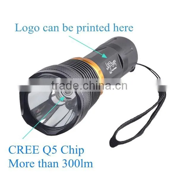 Aluminum Metal Q5 LED Powerful Diving Torch With Printing YT-57 Quality Choice photo-3