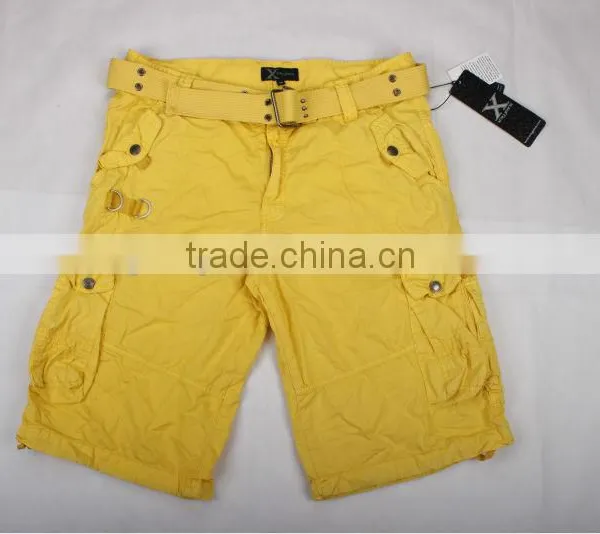 Men's Washed Cargo Shorts With Waistband in Stock Jeans photo-3