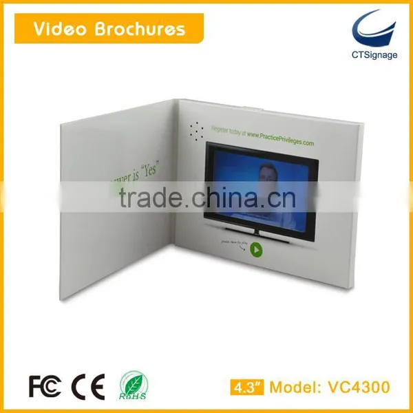 4.3" Video Brochure,lcd Greeting Card for Business Promotion