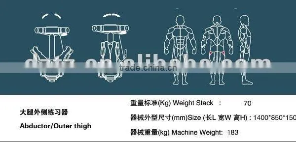 Best Selling Abductor Outer Thigh/ Strength Fitness Equipment / Body Building Equipment TZ-6033 Supplier's Choice photo-3