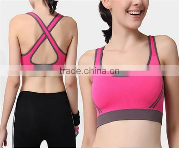 Cotton Spandex Tight Sexy Bra Custom Sports Top Women
