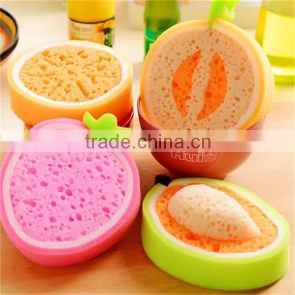 J195 4types Fruit Sponge Cleaning Cloth Sponge Scouring Pad photo-3