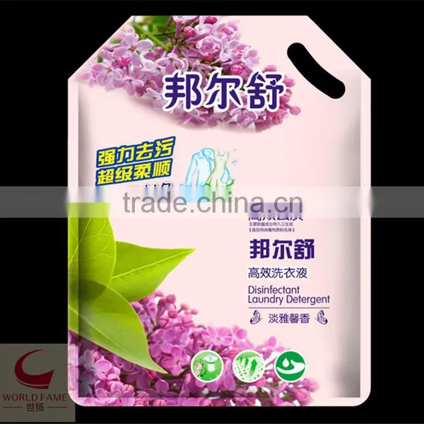 Liquid Stand up Pouch With Diecut for Laundry Detergent and Shampoo