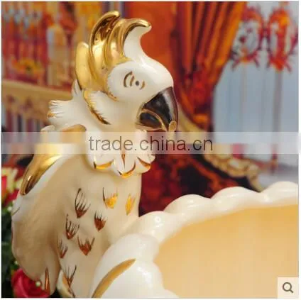 H50cm European Porcelain Islamic Ceramic Vase With Parrot photo-4