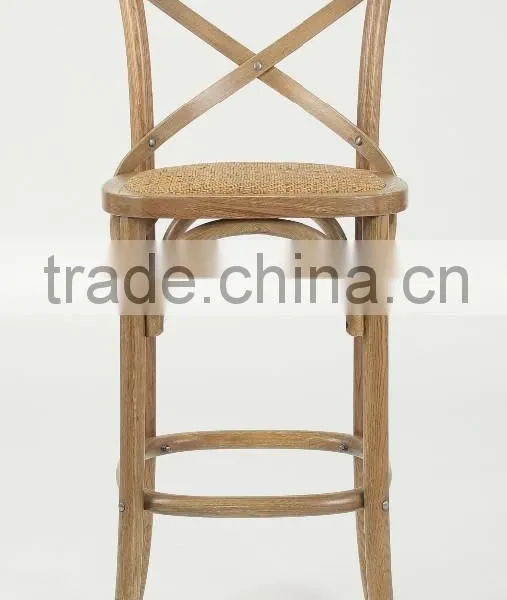 Antique Wooden Armless Bistro Counter Stool/ High Chair photo-2