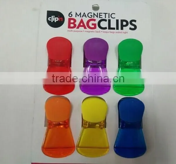 Household 6 Magnetic Bag Clips,colorful Clips