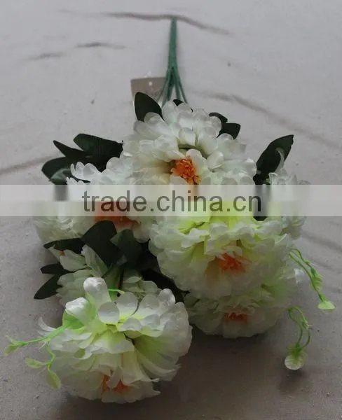 Latest Style 9 Heads Artificial Flower Plastic Flower Bouquet photo-2