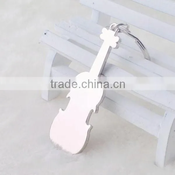 Silver Violin Shape Musical Bottle Opener Keychain for Gifts photo-3